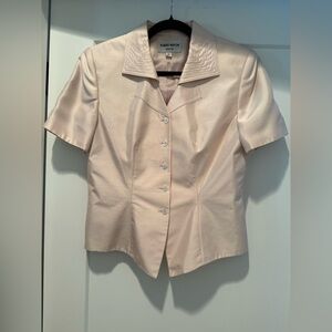 Vintage Albert Nipon Light Cream Short Sleeve Blouse